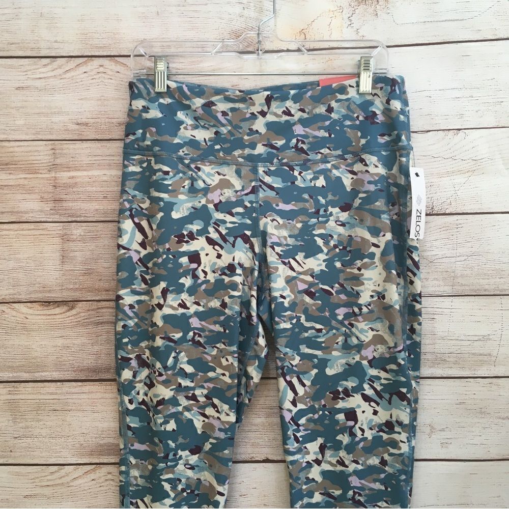 NEW WITH TAGS ZELOS HIGH RISE LEGGINGS IN TURQUOISE CAMO‎ - Picture 2 of 8